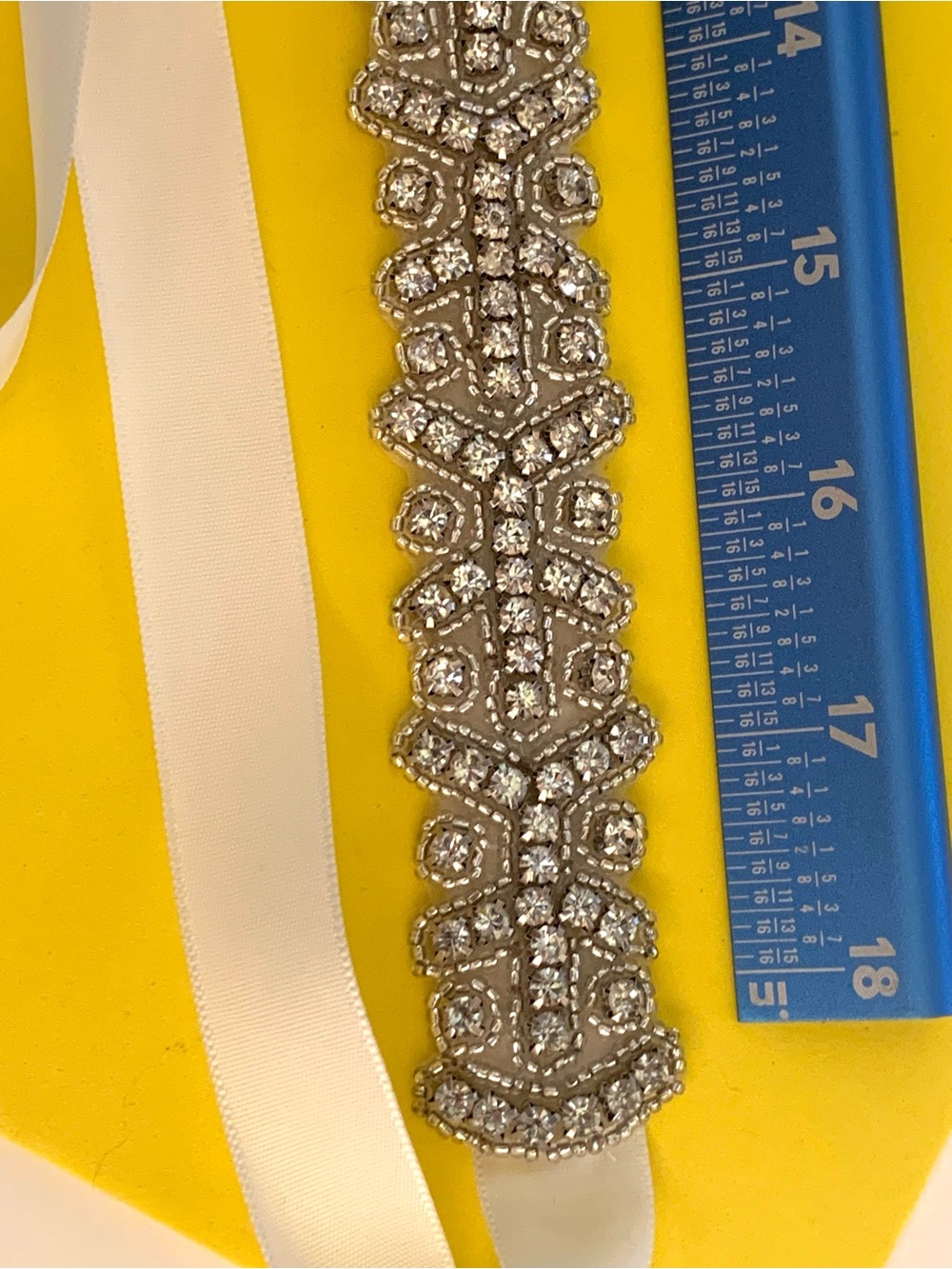 Wedding Rhinestone Ribbon Belt - Picture 5 of 8